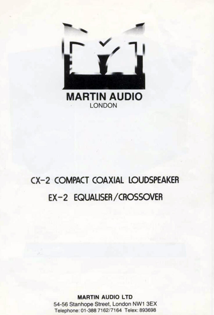 Martin Audio/マーチンオーディオ CX-2のマニュアル1